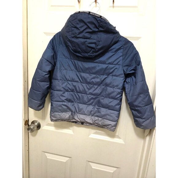 Abercrombie Kids Blue Gradient Puffer Jacket With Hood Size 7/8 - Picture 3 of 12